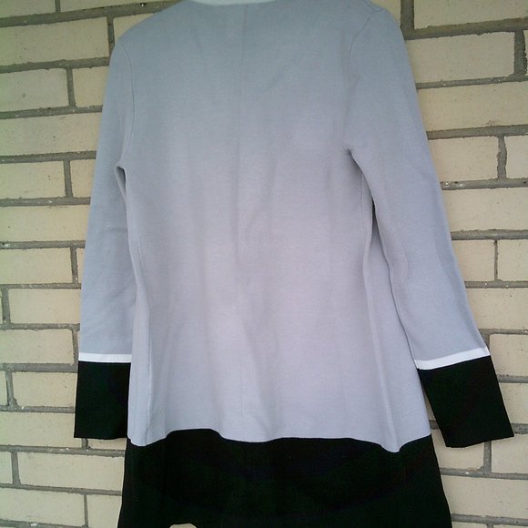 Color Block Open Front Long Sleeve Coatigan - Picture 3 of 4